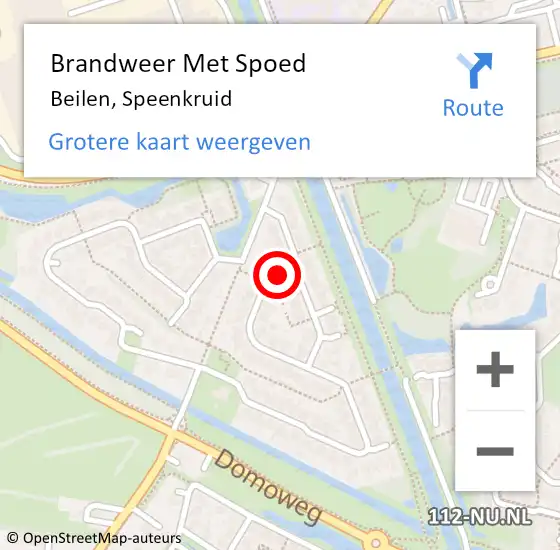 Locatie op kaart van de 112 melding: Brandweer Met Spoed Naar Beilen, Speenkruid op 21 oktober 2018 14:27