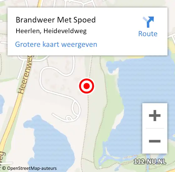 Locatie op kaart van de 112 melding: Brandweer Met Spoed Naar Heerlen, Heideveldweg op 21 oktober 2018 15:02