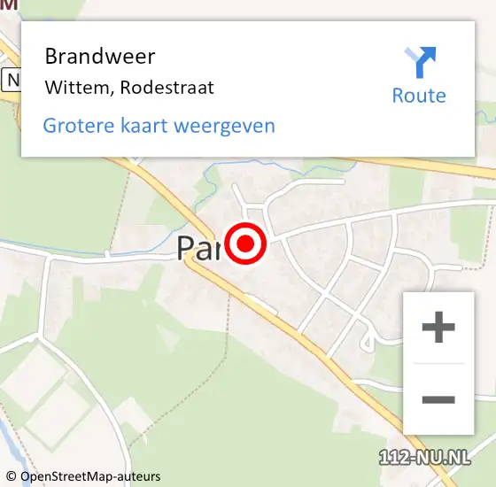 Locatie op kaart van de 112 melding: Brandweer Wittem, Rodestraat op 12 maart 2014 13:55