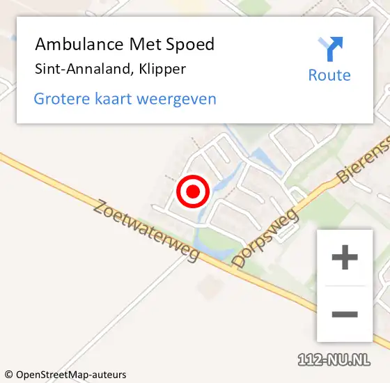 Locatie op kaart van de 112 melding: Ambulance Met Spoed Naar Sint-Annaland, Klipper op 21 oktober 2018 17:06