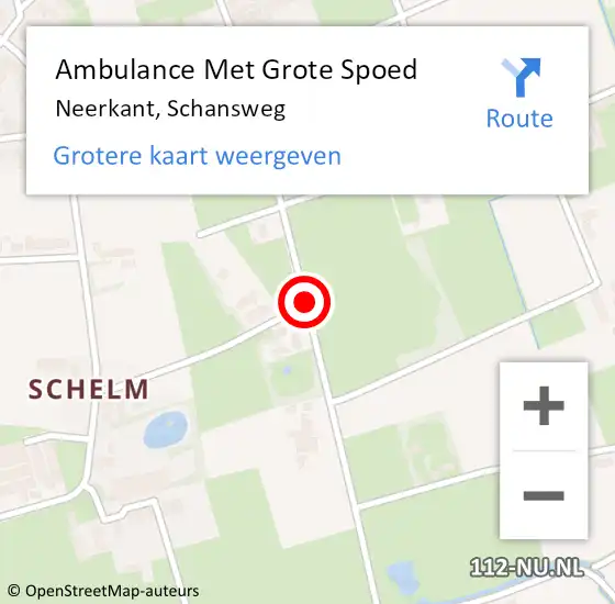 Locatie op kaart van de 112 melding: Ambulance Met Grote Spoed Naar Neerkant, Schansweg op 21 oktober 2018 19:26