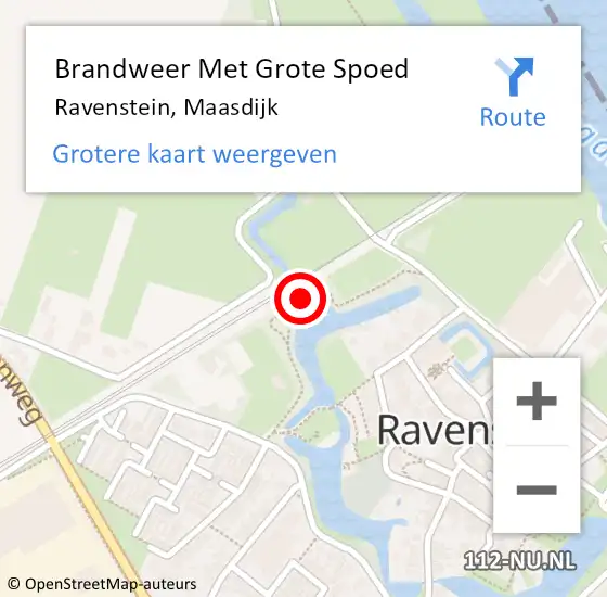 Locatie op kaart van de 112 melding: Brandweer Met Grote Spoed Naar Ravenstein, Maasdijk op 21 oktober 2018 20:16