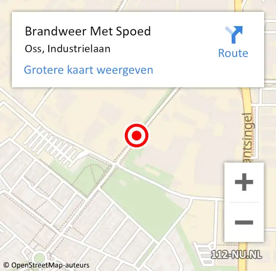 Locatie op kaart van de 112 melding: Brandweer Met Spoed Naar Oss, Industrielaan op 21 oktober 2018 21:39