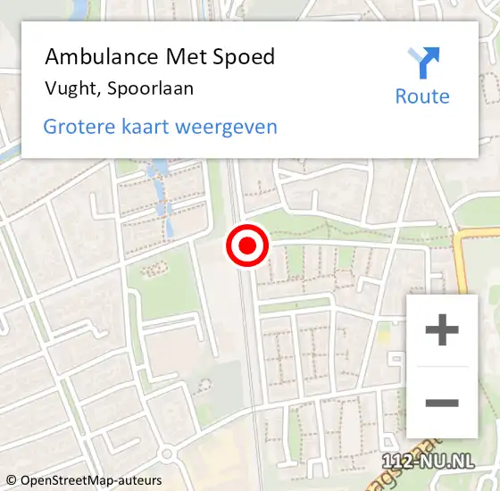 Locatie op kaart van de 112 melding: Ambulance Met Spoed Naar Vught, Spoorlaan op 21 oktober 2018 23:20