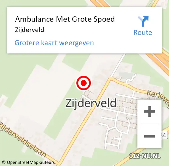 Locatie op kaart van de 112 melding: Ambulance Met Grote Spoed Naar Zijderveld op 22 oktober 2018 02:01