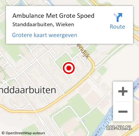 Locatie op kaart van de 112 melding: Ambulance Met Grote Spoed Naar Standdaarbuiten, Wieken op 22 oktober 2018 02:28