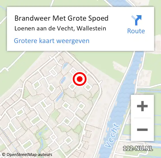 Locatie op kaart van de 112 melding: Brandweer Met Grote Spoed Naar Loenen aan de Vecht, Wallestein op 22 oktober 2018 05:11