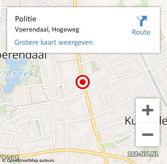 Locatie op kaart van de 112 melding: Politie Voerendaal, Hogeweg op 22 oktober 2018 08:52