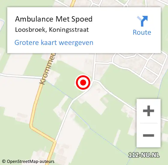 Locatie op kaart van de 112 melding: Ambulance Met Spoed Naar Loosbroek, Koningsstraat op 12 maart 2014 14:40