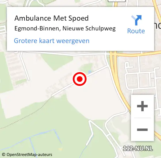 Locatie op kaart van de 112 melding: Ambulance Met Spoed Naar Egmond-Binnen, Nieuwe Schulpweg op 22 oktober 2018 11:14