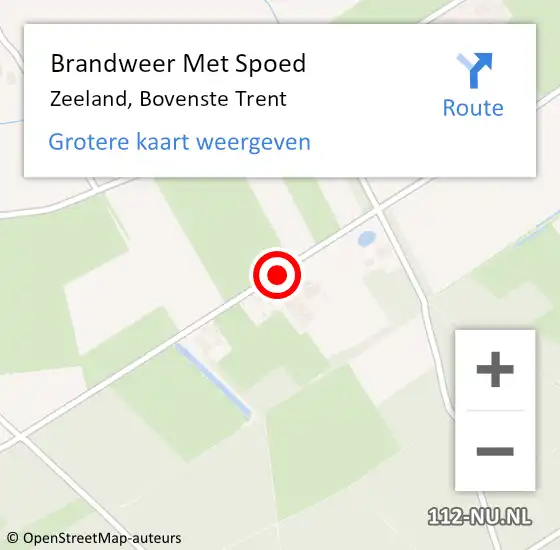 Locatie op kaart van de 112 melding: Brandweer Met Spoed Naar Zeeland, Bovenste Trent op 22 oktober 2018 20:40