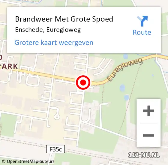 Locatie op kaart van de 112 melding: Brandweer Met Grote Spoed Naar Enschede, Najaarsweg op 22 oktober 2018 21:10