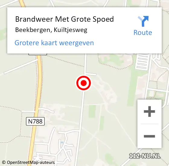 Locatie op kaart van de 112 melding: Brandweer Met Grote Spoed Naar Beekbergen, Kuiltjesweg op 23 oktober 2018 02:02