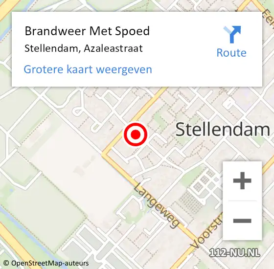 Locatie op kaart van de 112 melding: Brandweer Met Spoed Naar Stellendam, Azaleastraat op 23 oktober 2018 05:38