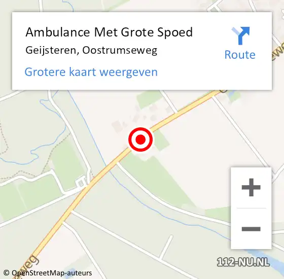 Locatie op kaart van de 112 melding: Ambulance Met Grote Spoed Naar Geijsteren, Oostrumseweg op 23 oktober 2018 09:28