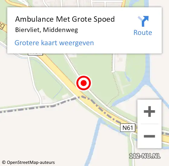 Locatie op kaart van de 112 melding: Ambulance Met Grote Spoed Naar Biervliet, Middenweg op 12 maart 2014 16:09
