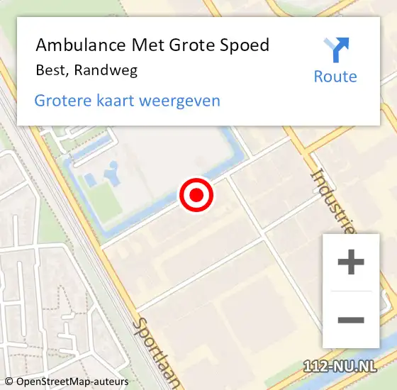 Locatie op kaart van de 112 melding: Ambulance Met Grote Spoed Naar Best, Randweg op 23 oktober 2018 12:20