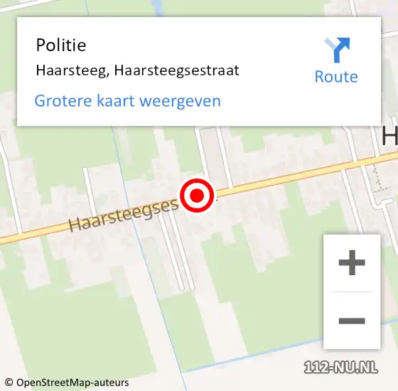 Locatie op kaart van de 112 melding: Politie Haarsteeg, Haarsteegsestraat op 23 oktober 2018 12:38