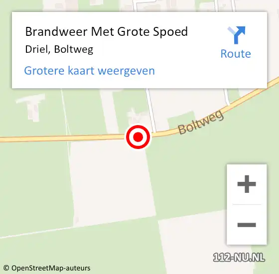 Locatie op kaart van de 112 melding: Brandweer Met Grote Spoed Naar Driel, Boltweg op 23 oktober 2018 12:45