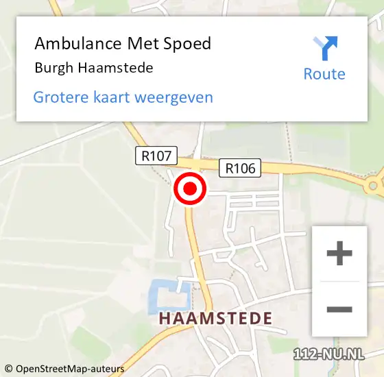 Locatie op kaart van de 112 melding: Ambulance Met Spoed Naar Burgh Haamstede op 23 oktober 2018 13:10