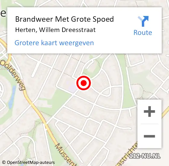 Locatie op kaart van de 112 melding: Brandweer Met Grote Spoed Naar Herten, Willem Dreesstraat op 23 oktober 2018 13:57