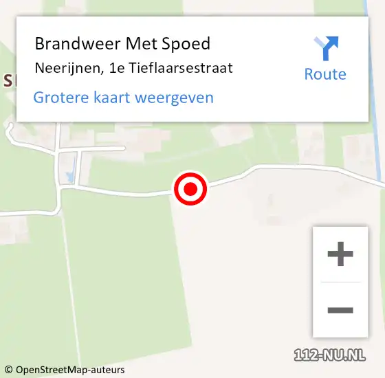 Locatie op kaart van de 112 melding: Brandweer Met Spoed Naar Neerijnen, 1e Tieflaarsestraat op 23 oktober 2018 14:21