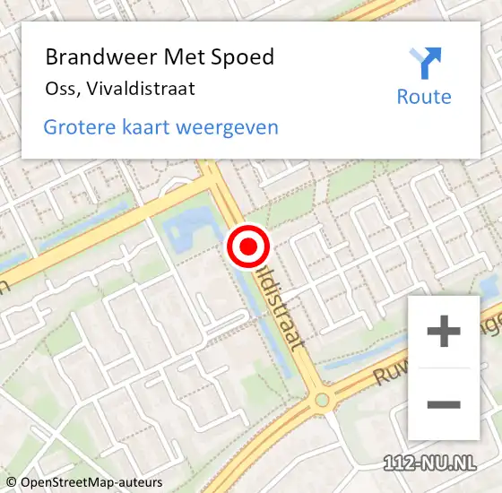 Locatie op kaart van de 112 melding: Brandweer Met Spoed Naar Oss, Vivaldistraat op 23 oktober 2018 14:48