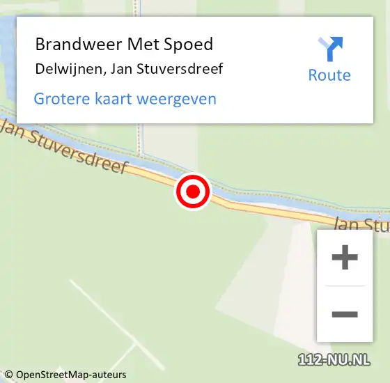 Locatie op kaart van de 112 melding: Brandweer Met Spoed Naar Delwijnen, Jan Stuversdreef op 23 oktober 2018 15:35