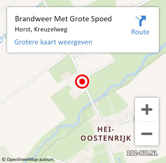 Locatie op kaart van de 112 melding: Brandweer Met Grote Spoed Naar Horst, Kreuzelweg op 23 oktober 2018 17:26
