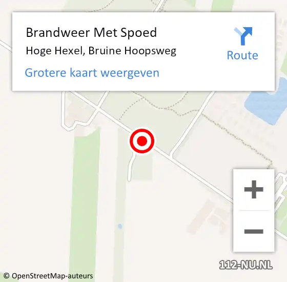 Locatie op kaart van de 112 melding: Brandweer Met Spoed Naar Hoge Hexel, Bruine Hoopsweg op 23 oktober 2018 18:39