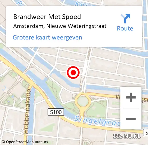 Locatie op kaart van de 112 melding: Brandweer Met Spoed Naar Amsterdam, Nieuwe Weteringstraat op 23 oktober 2018 19:06