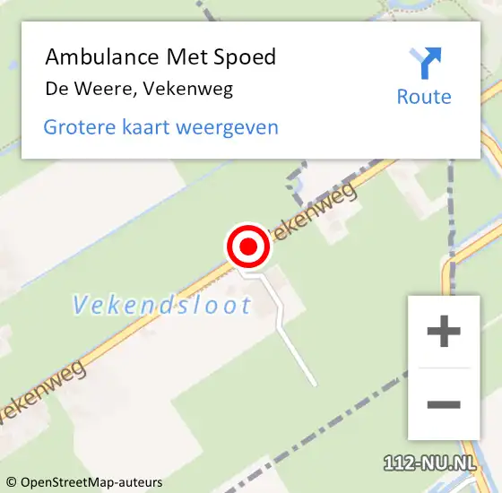 Locatie op kaart van de 112 melding: Ambulance Met Spoed Naar De Weere, Vekenweg op 23 oktober 2018 20:46