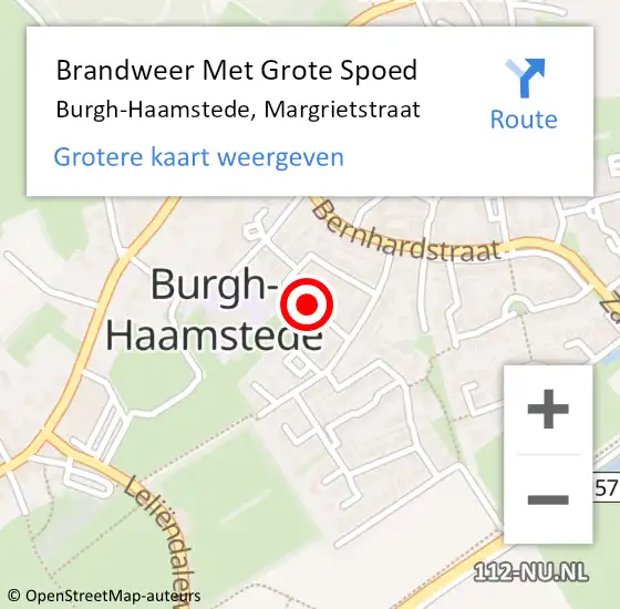 Locatie op kaart van de 112 melding: Brandweer Met Grote Spoed Naar Burgh-Haamstede, Margrietstraat op 23 oktober 2018 20:48