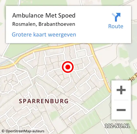Locatie op kaart van de 112 melding: Ambulance Met Spoed Naar Rosmalen, Brabanthoeven op 23 oktober 2018 22:10
