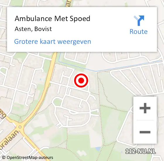 Locatie op kaart van de 112 melding: Ambulance Met Spoed Naar Asten, Bovist op 23 oktober 2018 23:16