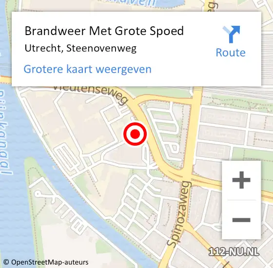 Locatie op kaart van de 112 melding: Brandweer Met Grote Spoed Naar Utrecht, Steenovenweg op 24 oktober 2018 03:27