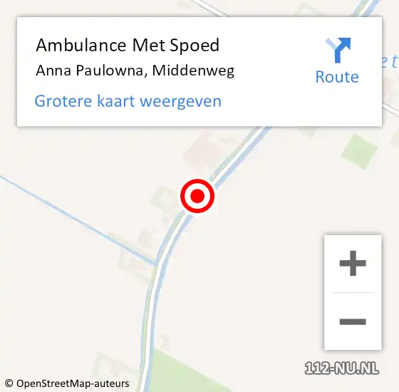 Locatie op kaart van de 112 melding: Ambulance Met Spoed Naar Anna Paulowna, Middenweg op 24 oktober 2018 06:57