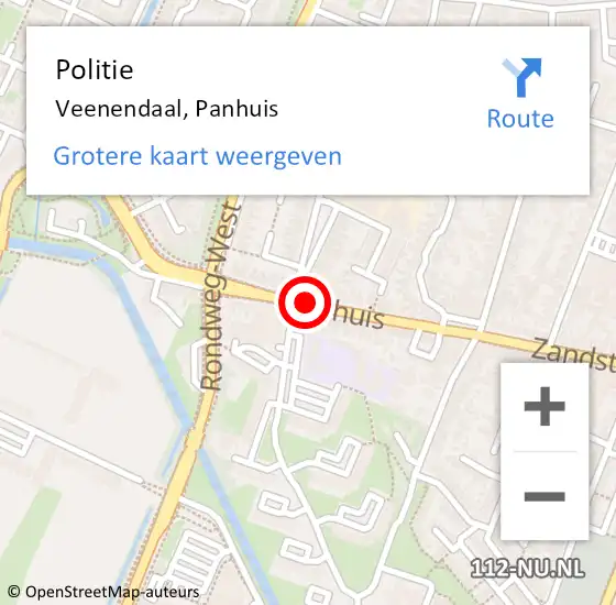 Locatie op kaart van de 112 melding: Politie Veenendaal, Panhuis op 24 oktober 2018 08:25