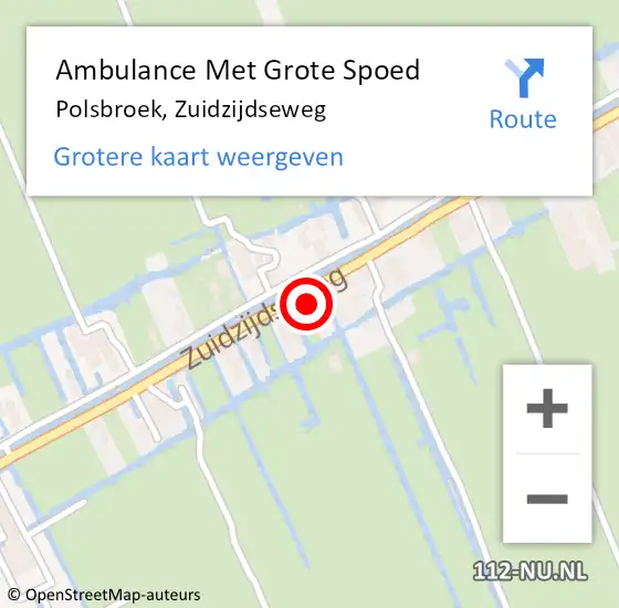 Locatie op kaart van de 112 melding: Ambulance Met Grote Spoed Naar Polsbroek, Zuidzijdseweg op 12 maart 2014 17:32