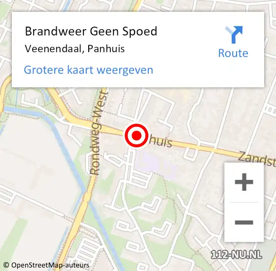 Locatie op kaart van de 112 melding: Brandweer Geen Spoed Naar Veenendaal, Panhuis op 24 oktober 2018 08:33