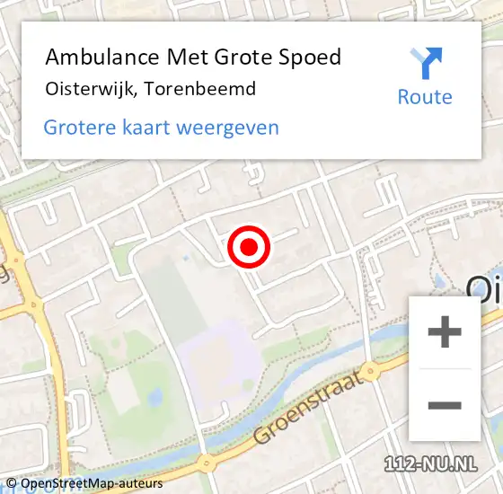 Locatie op kaart van de 112 melding: Ambulance Met Grote Spoed Naar Oisterwijk, Torenbeemd op 24 oktober 2018 11:02