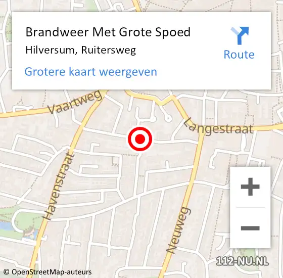 Locatie op kaart van de 112 melding: Brandweer Met Grote Spoed Naar Hilversum, Ruitersweg op 24 oktober 2018 11:08