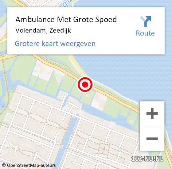 Locatie op kaart van de 112 melding: Ambulance Met Grote Spoed Naar Volendam, Zeedijk op 24 oktober 2018 13:49