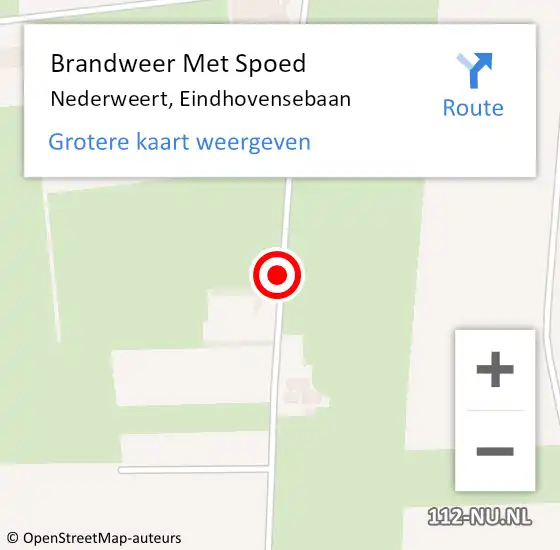 Locatie op kaart van de 112 melding: Brandweer Met Spoed Naar Nederweert, Eindhovensebaan op 24 oktober 2018 13:57