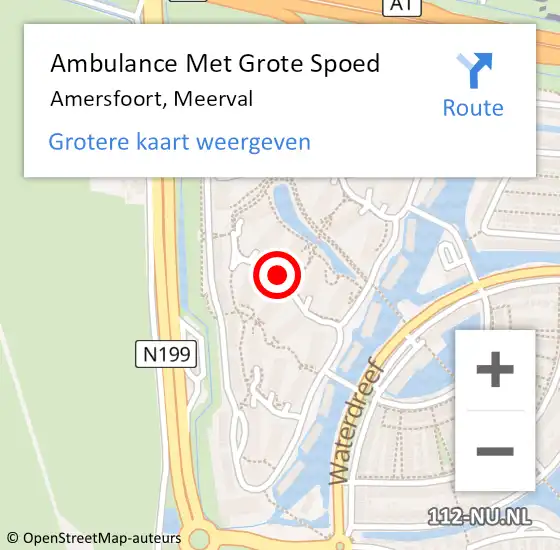 Locatie op kaart van de 112 melding: Ambulance Met Grote Spoed Naar Amersfoort, Meerval op 24 oktober 2018 16:09