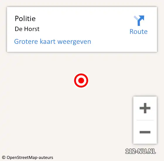 Locatie op kaart van de 112 melding: Politie De Horst op 24 oktober 2018 16:31