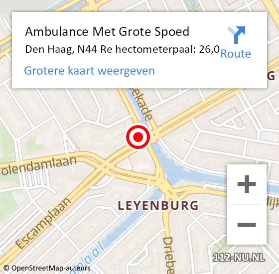 Locatie op kaart van de 112 melding: Ambulance Met Grote Spoed Naar Den Haag, N211 Re op 24 oktober 2018 17:00
