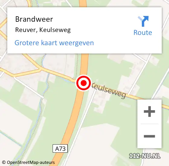 Locatie op kaart van de 112 melding: Brandweer Reuver, Keulseweg op 24 oktober 2018 17:23