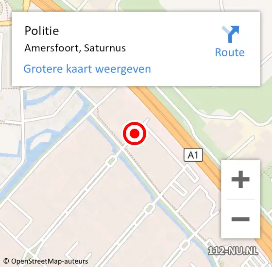 Locatie op kaart van de 112 melding: Politie Amersfoort, Saturnus op 24 oktober 2018 17:52