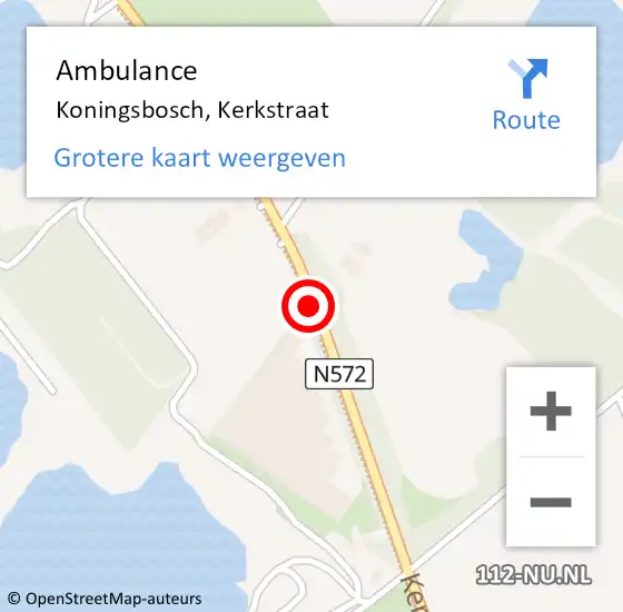 Locatie op kaart van de 112 melding: Ambulance Koningsbosch, Kerkstraat op 24 oktober 2018 17:58